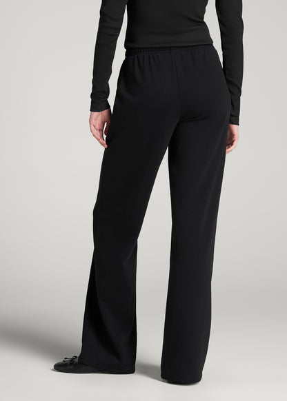 Everyday French Terry Mid Rise Wide Leg Pants for Tall Women in Black