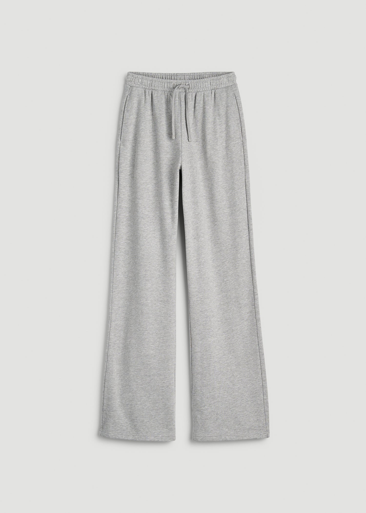 Everyday French Terry Mid Rise Wide Leg Pants for Tall Women in Grey Mix