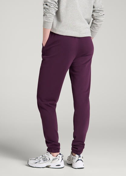 Everyday French Terry Regular Fit Sweatpants for Tall Women in Aubergine