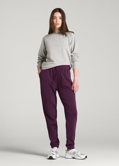 Everyday French Terry Regular Fit Sweatpants for Tall Women in Aubergine