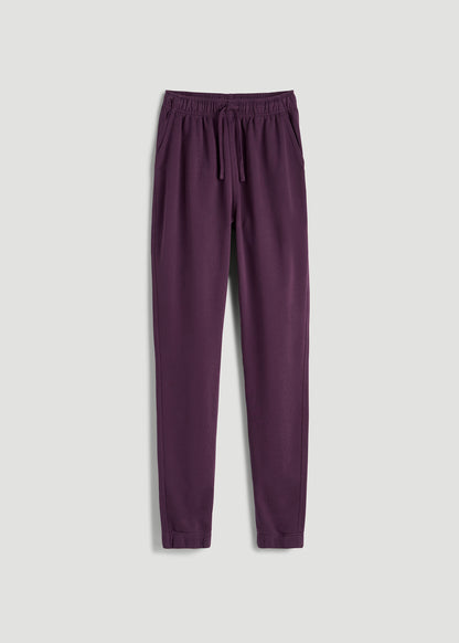 Everyday French Terry Regular Fit Sweatpants for Tall Women in Aubergine