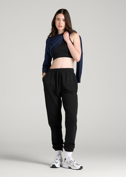 Everyday French Terry Regular Fit Sweatpants for Tall Women in Black