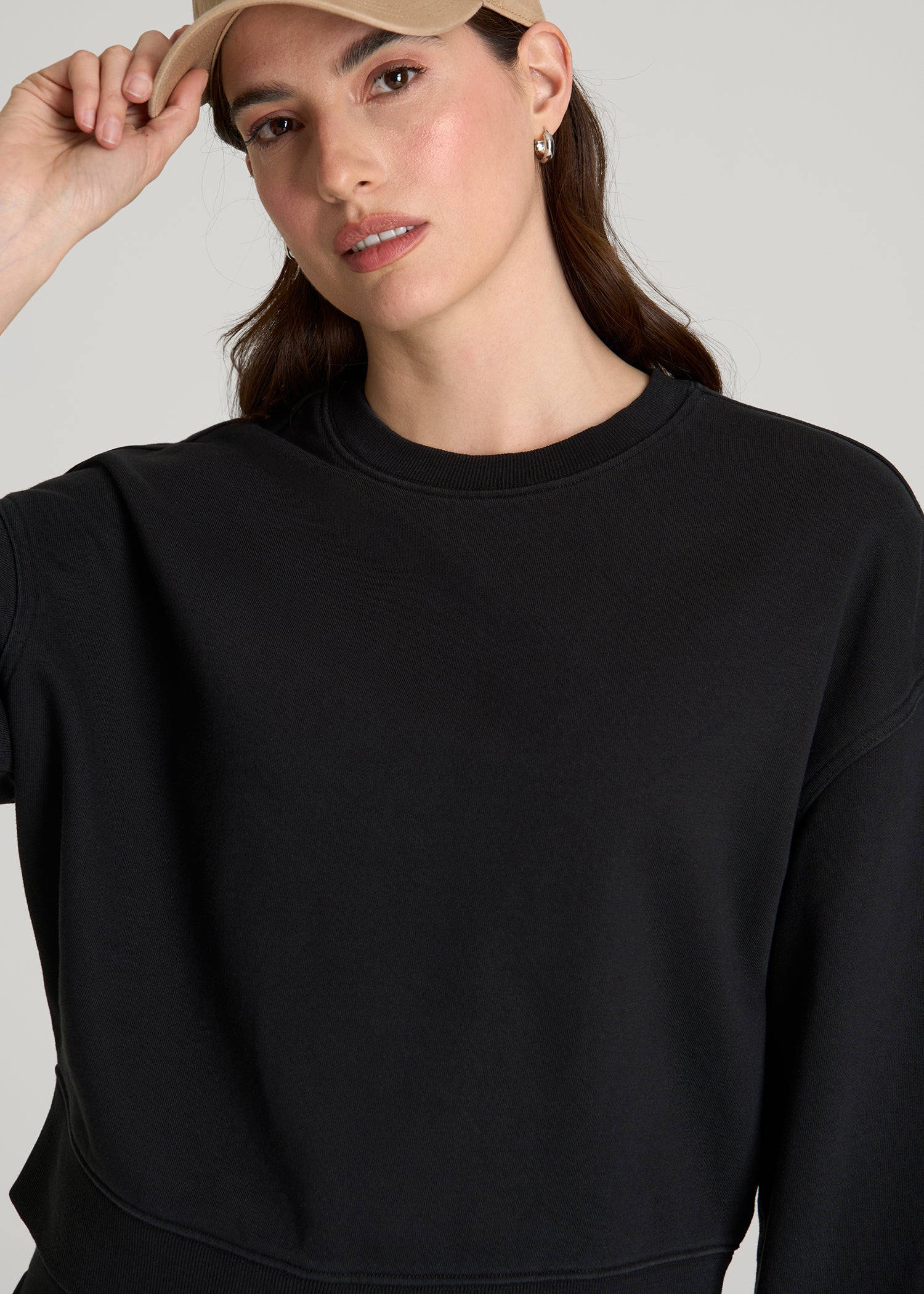 Everyday Terry Cropped Crew for Tall Women | American Tall