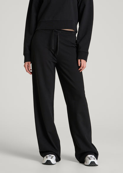 Everyday Terry Midrise Wide Leg Pants for Tall Women in Black
