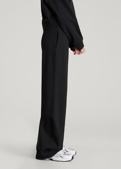Everyday Terry Midrise Wide Leg Pants for Tall Women in Black
