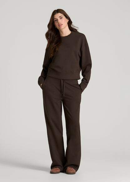 Everyday Terry Midrise Wide Leg Pants for Tall Women in Espresso