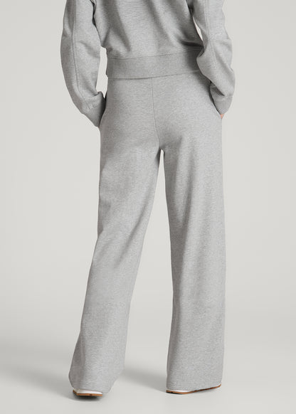 Everyday Terry Midrise Wide Leg Pants for Tall Women in Grey Mix