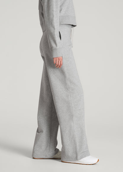 Everyday Terry Midrise Wide Leg Pants for Tall Women in Grey Mix