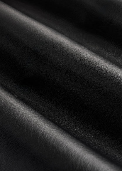 True Touch Leather Double Breasted Blazer for Tall Women in Black