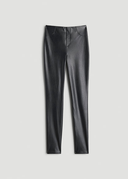 True Touch Leather Leggings for Tall Women in Black