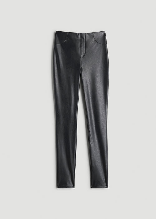 True Touch Leather Leggings for Tall Women in Black