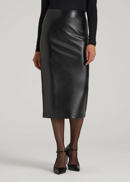 leather pencil dress black True Touch Leather Pencil Skirt for Tall Women