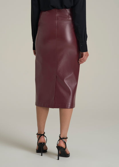 True Touch Leather Pencil Skirt for Tall Women in Port Royale