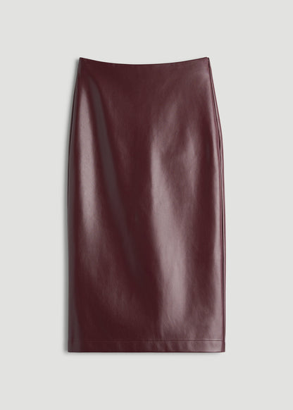 True Touch Leather Pencil Skirt for Tall Women in Port Royale