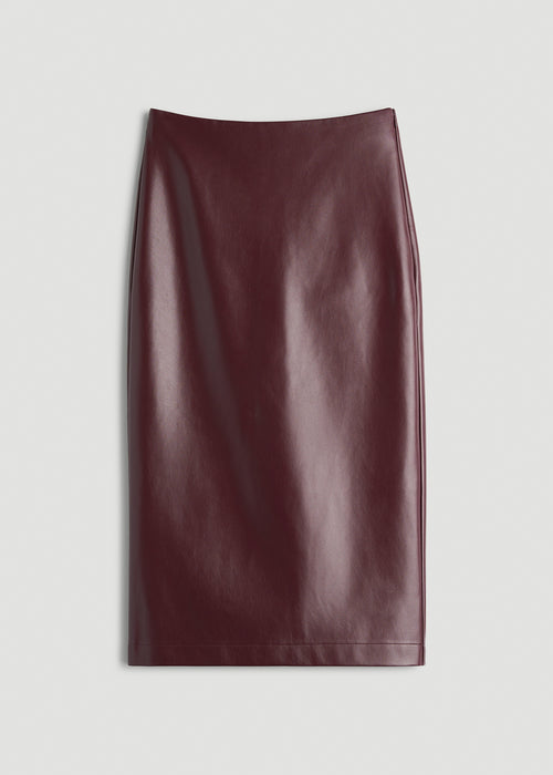 True Touch Leather Pencil Skirt for Tall Women in Port Royale