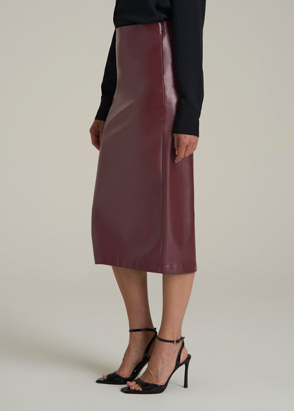 True Touch Leather Pencil Skirt for Tall Women in Port Royale