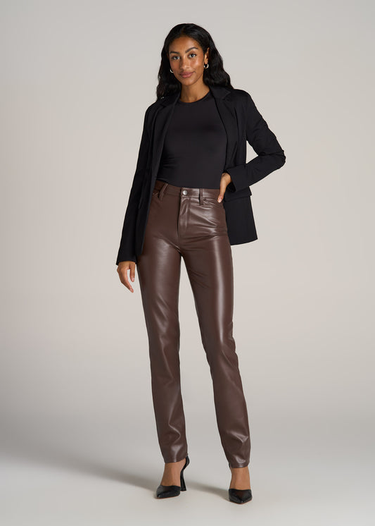 American-Tall-Women-Faux-Leather-Slim-Pants-Chocolate-full