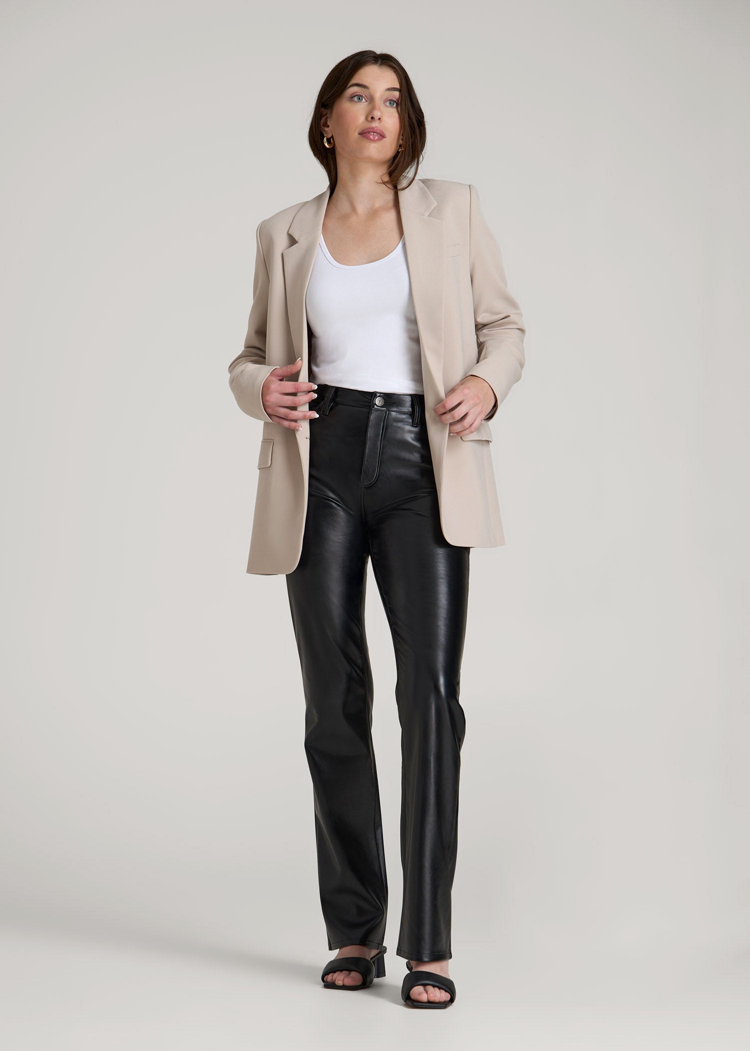 True Touch Leather Straight Leg Pants for Tall Women | American Tall