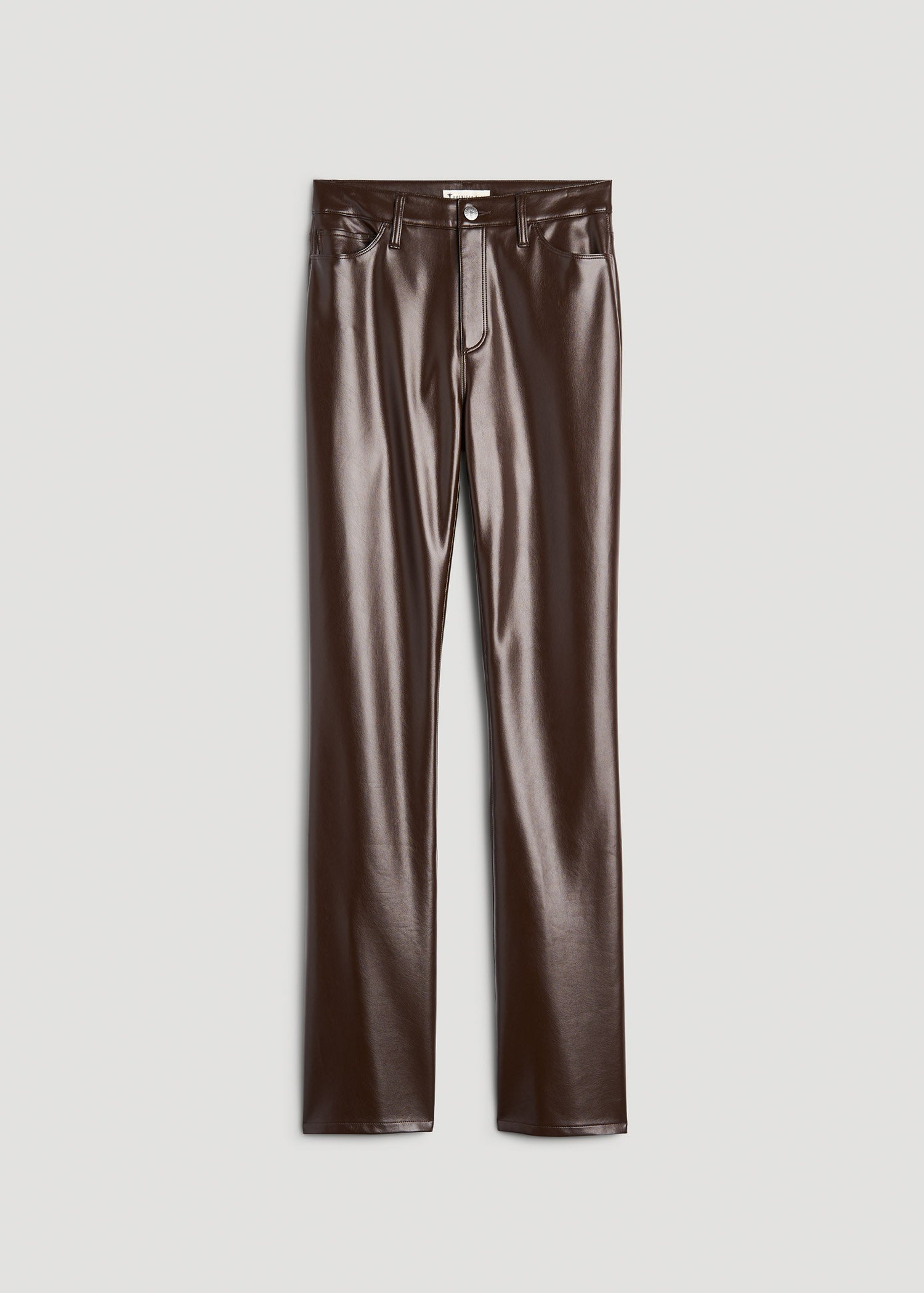 True Touch Leather Straight Leg Pants for Tall Women in Espresso