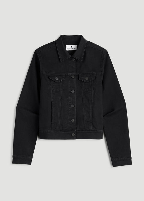 Classic Denim Jacket for Tall Women in Black