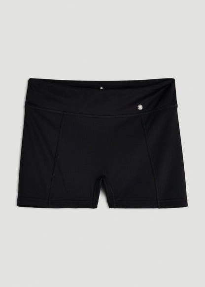 Fitted Hybrid Shorts for Tall Women in Deep Black