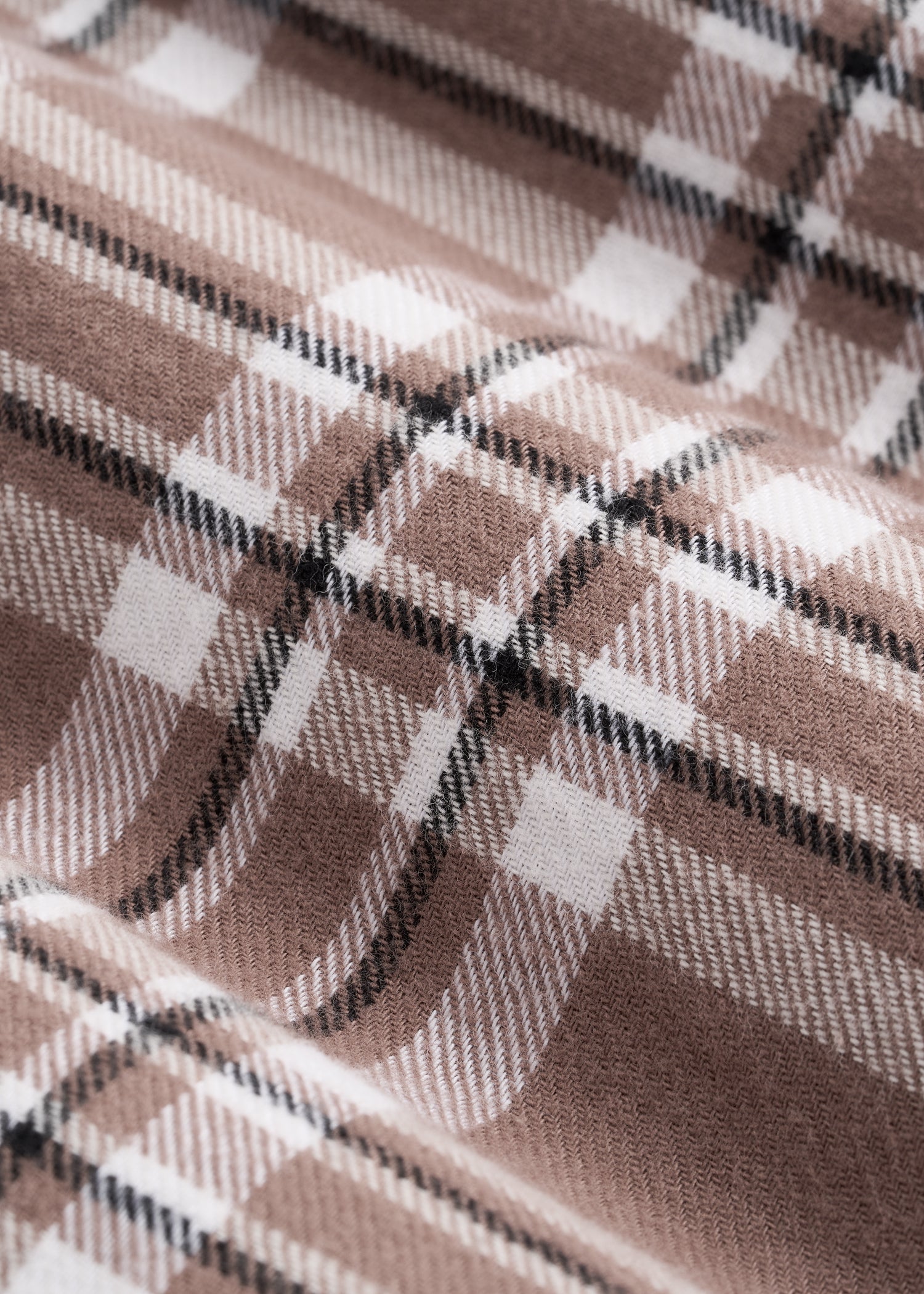 Flannel Button-Up Shirt for Tall Women in Woodsmoke with Black