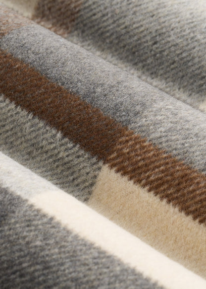 Flannel Shacket for Tall Women in Grey and Cream Plaid