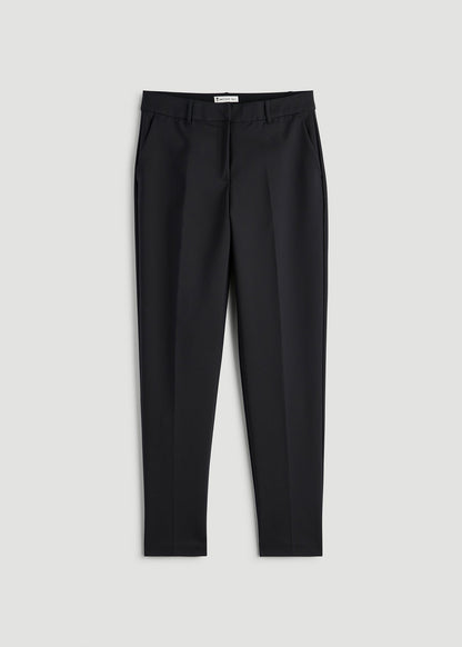 Flat Front Tapered Dress Pants for Tall Women in Black 2 / Tall / Black Flat Front Tapered Dress Pants for Tall Women in Black 2 / Tall / Black