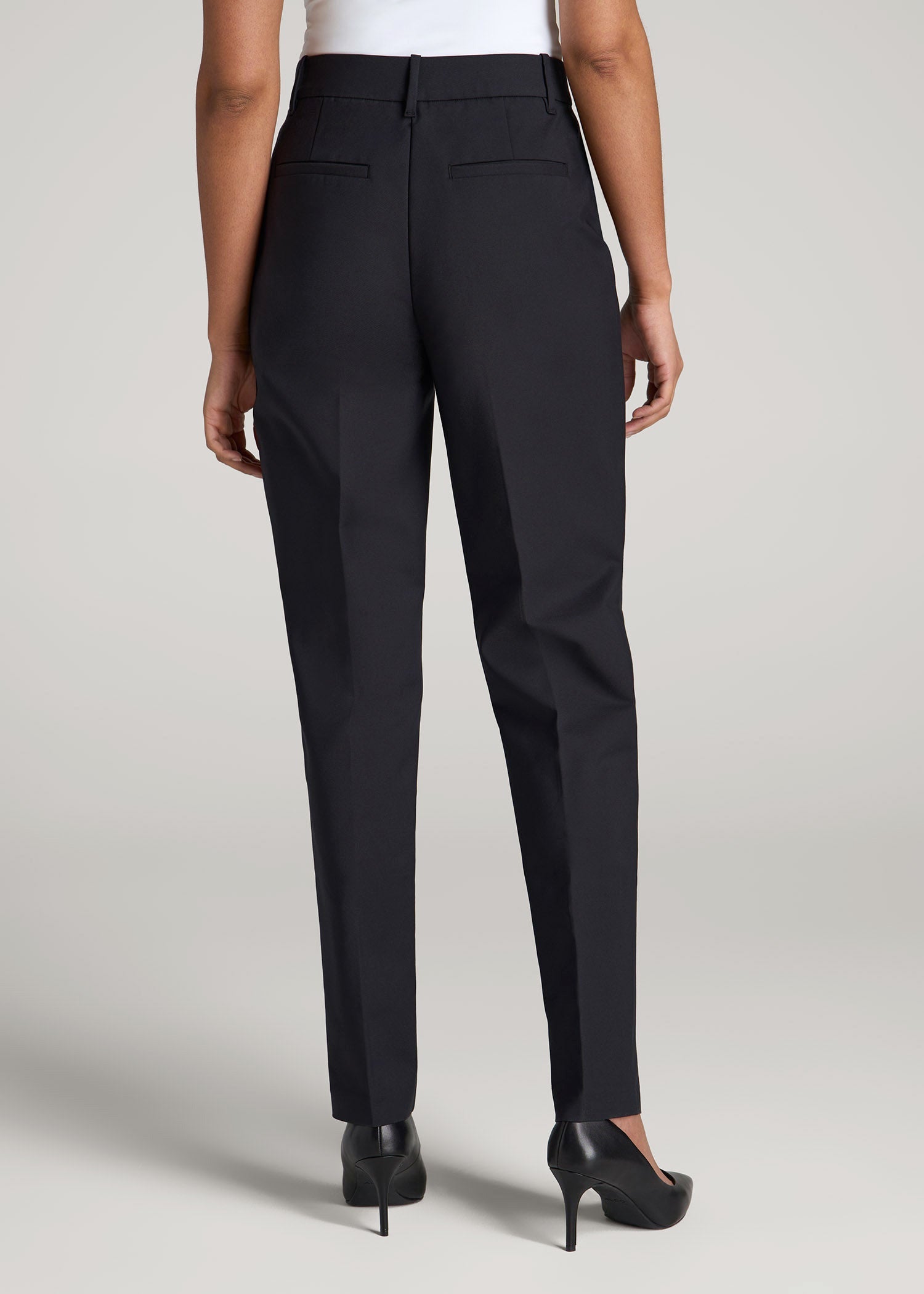 Flat Front Tapered Dress Pants for Tall Women in Black 2 / Tall / Black Flat Front Tapered Dress Pants for Tall Women in Black 2 / Tall / Black