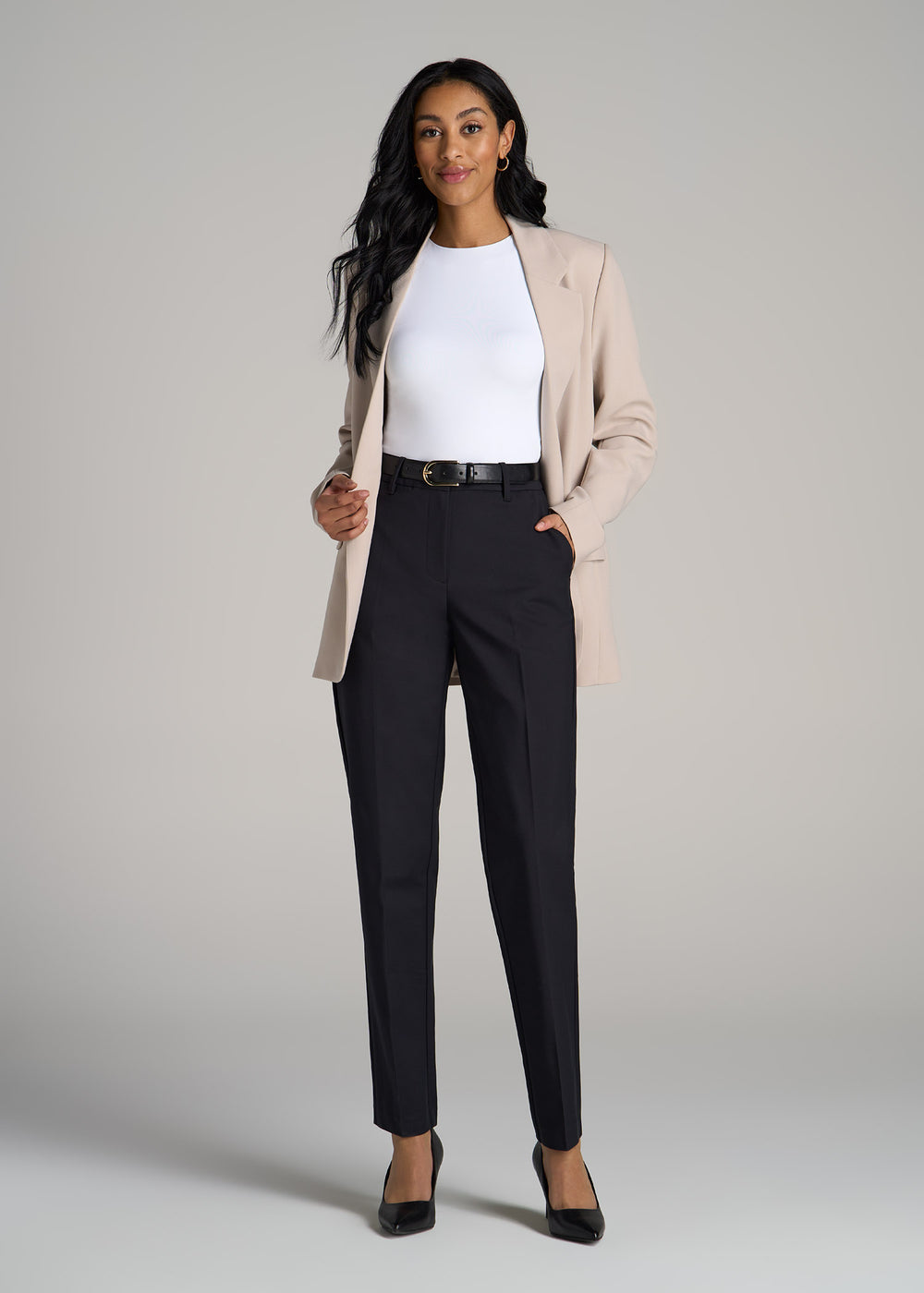Flat Front Tapered Dress Pants for Tall Women | American Tall