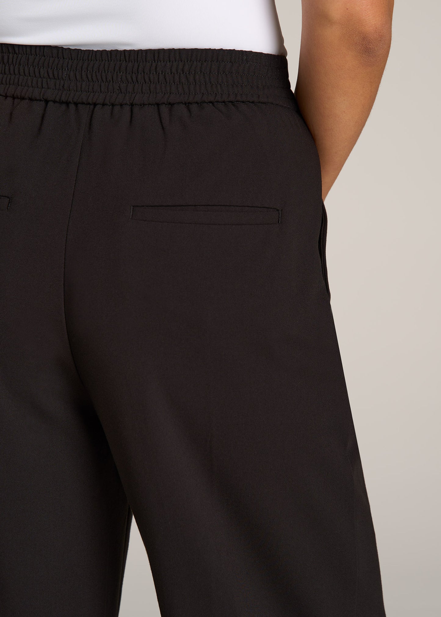 Buy the NWT Womens Black Flat Front Pockets Wide Leg Dress Pants