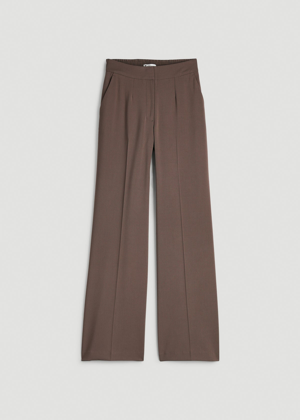 Flat Front Wide Leg Dress Pants for Tall Women in Coffee Quartz