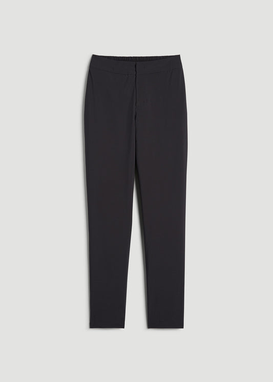 Pull On Fleece Lined Trouser Pants for Tall Women in Black