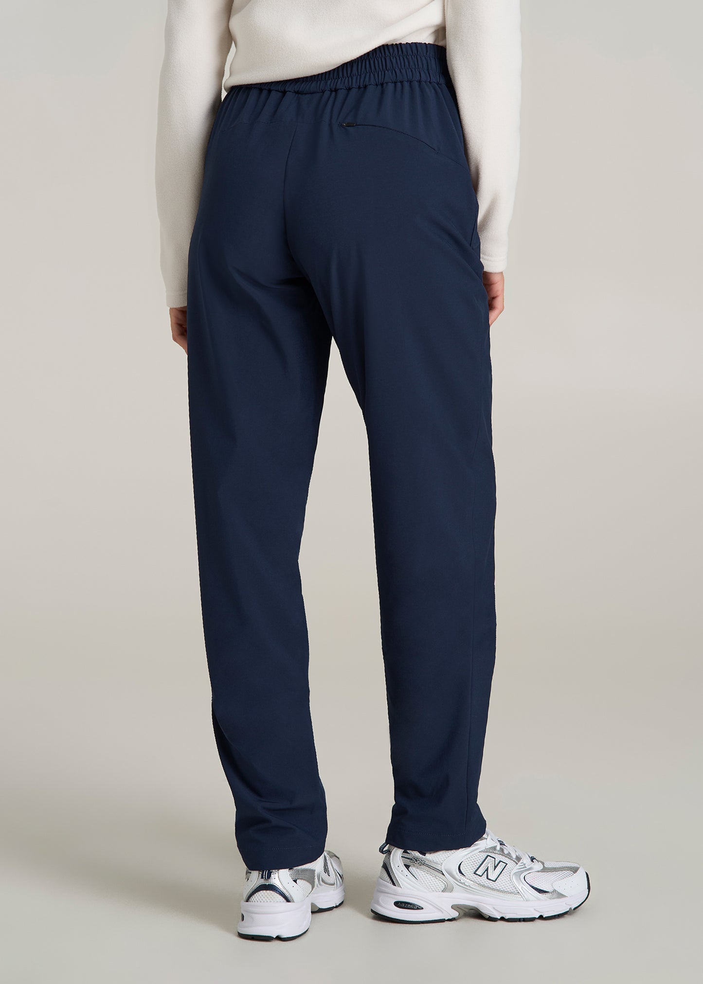 Pull On Fleece Lined Trouser Pants for Tall Women in Navy