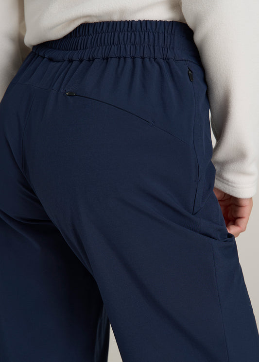 Pull On Fleece Lined Trouser Pants for Tall Women in Navy