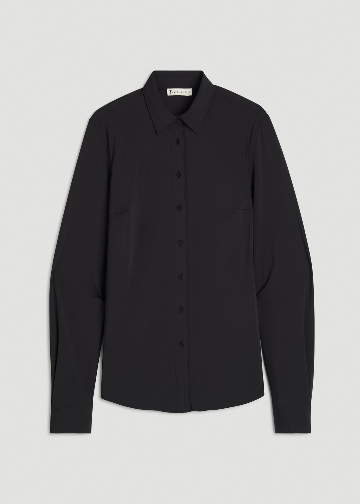 Flex Tech Button Shirt for Tall Women in Black