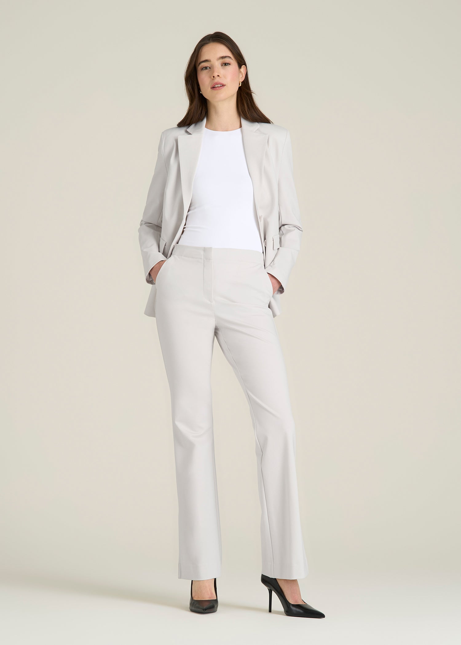 Freedom Flex Flare Dress Pants for Tall Women in White Sand