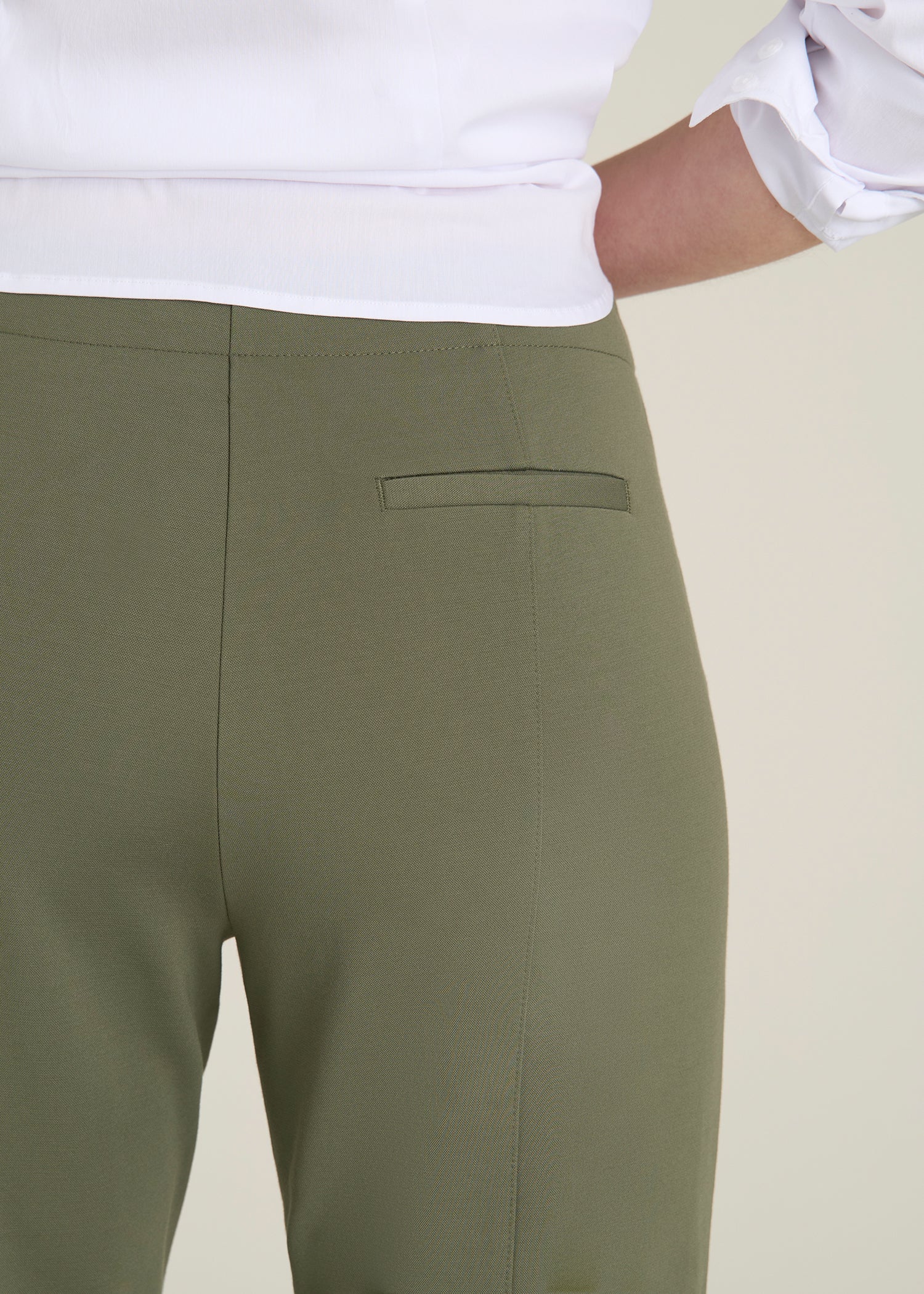 Freedom Flex Slim Straight Leg Dress Pants for Tall Women in Olive