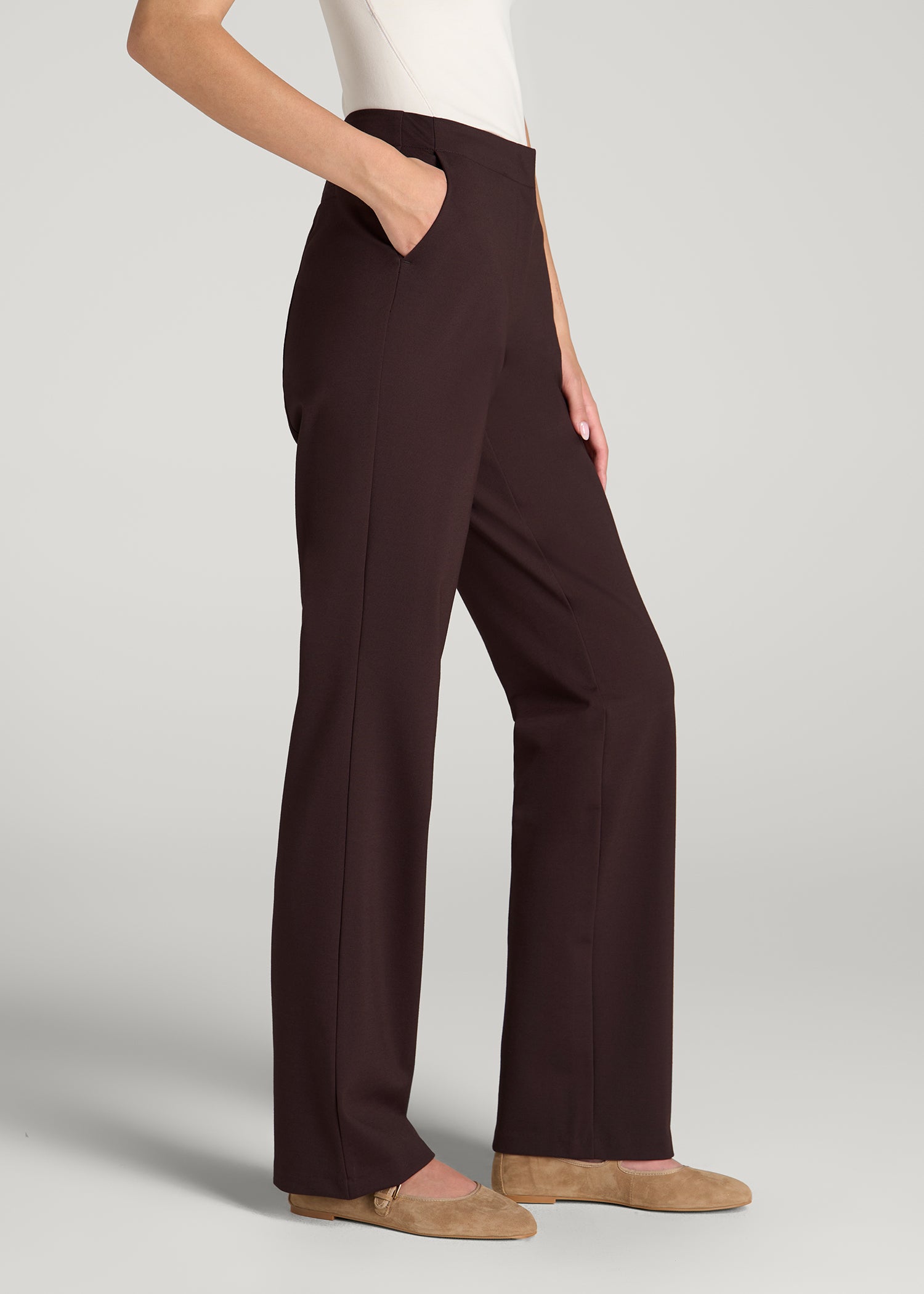 Freedom Flex Straight Leg Dress Pants for Tall Women in Espresso