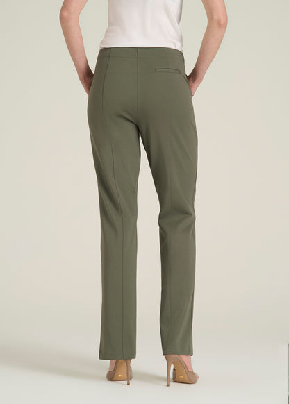 Freedom Flex Straight Leg Dress Pants for Tall Women in Olive