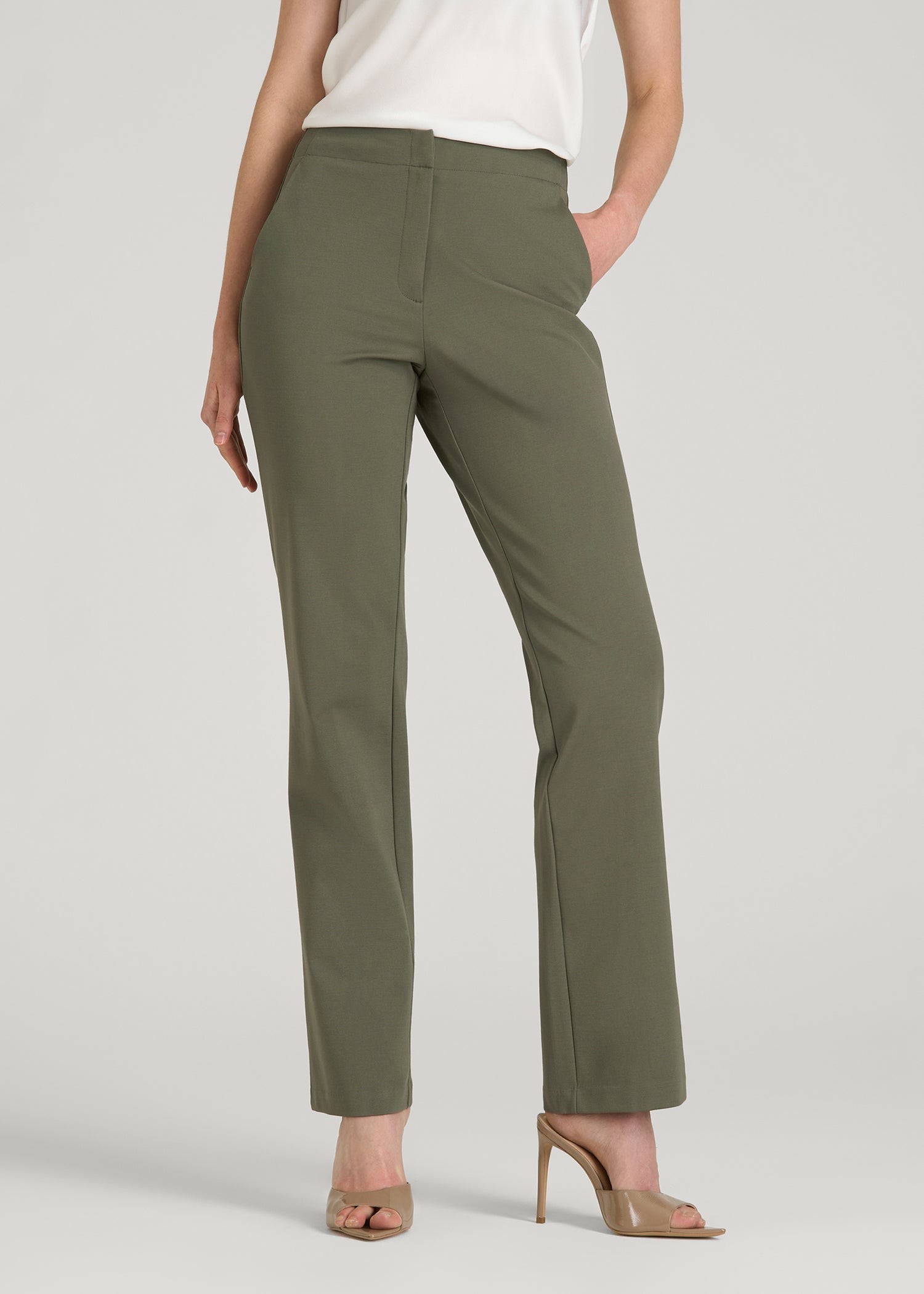 Freedom Flex Straight Leg Dress Pants for Tall Women in Olive 10 / Tall / Olive