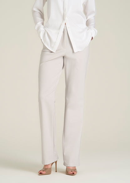 Freedom Flex Straight Leg Dress Pants for Tall Women in White Sand