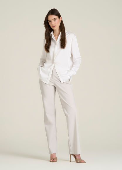 Freedom Flex Straight Leg Dress Pants for Tall Women in White Sand