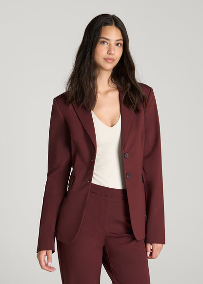 Freedom Flex Two-Button Slim Fit Blazer for Tall Women in Rum Raisin