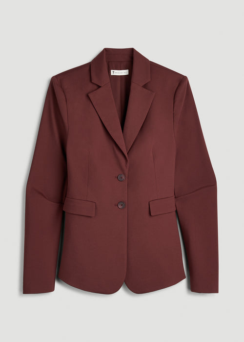 Freedom Flex Two-Button Slim Fit Blazer for Tall Women in Rum Raisin
