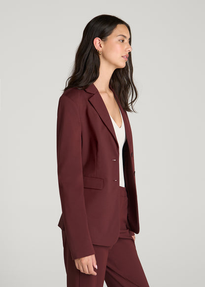 Freedom Flex Two-Button Slim Fit Blazer for Tall Women in Rum Raisin
