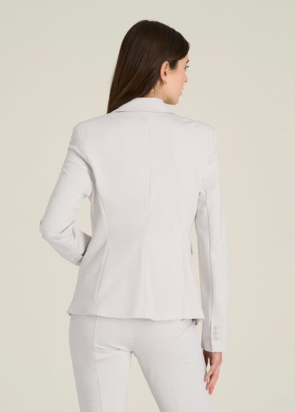 Freedom Flex Two-Button Slim-Fit Blazer for Tall Women in White Sand