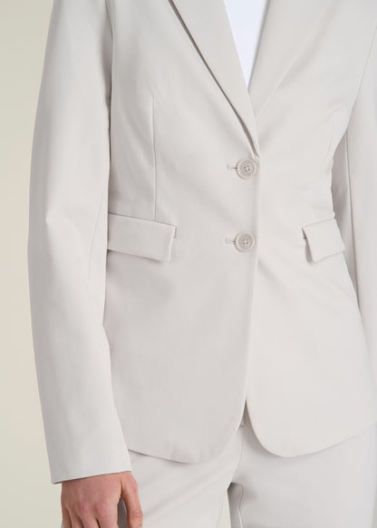 Freedom Flex Two-Button Slim-Fit Blazer for Tall Women in White Sand