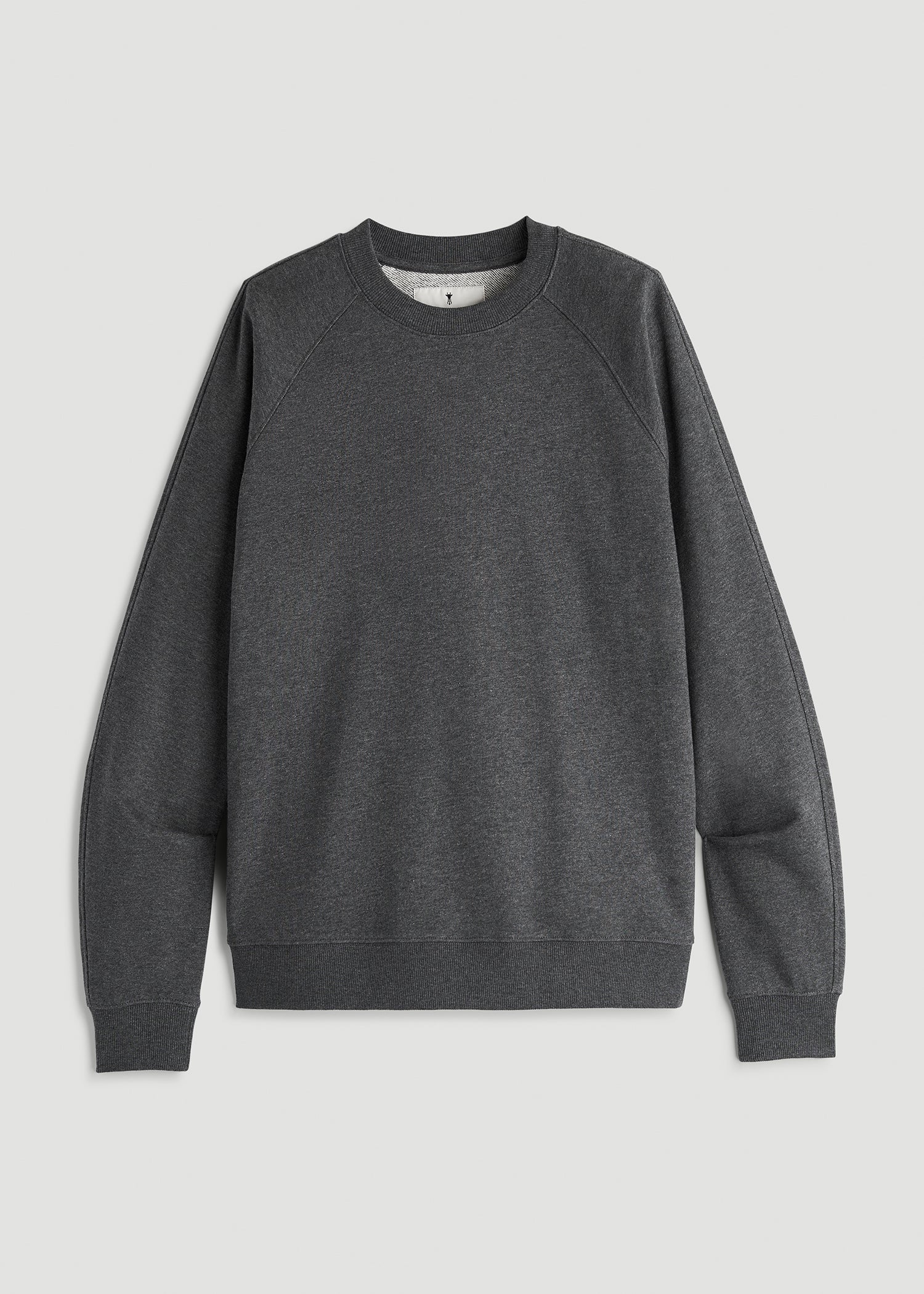 French Terry Crewneck Sweatshirt for Tall Women in Charcoal Mix