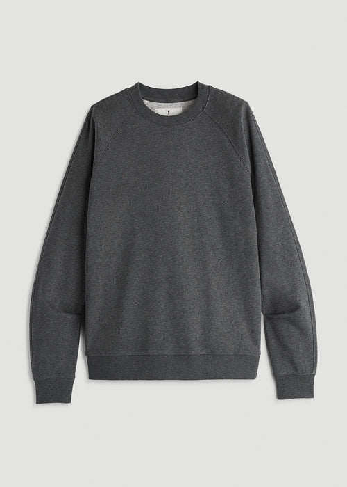 French Terry Crewneck Sweatshirt for Tall Women in Charcoal Mix